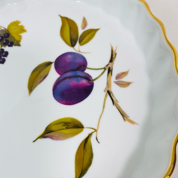 Evesham Gold Quiche Tarte Pie Porcelain Royal Worcester Fruit Gold Trim 8”1/2 - Picture 2 of 6